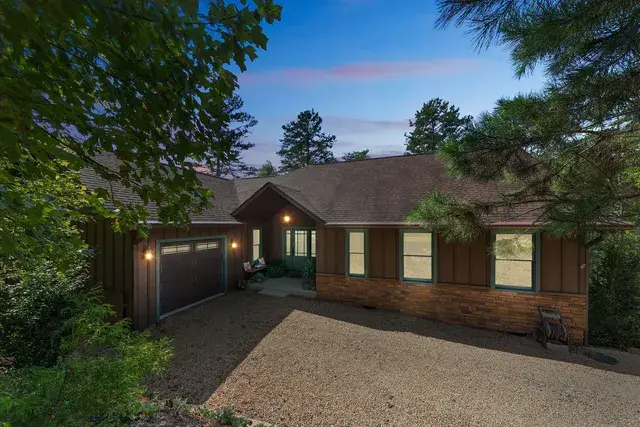 Lake Lure property at virtual twilight